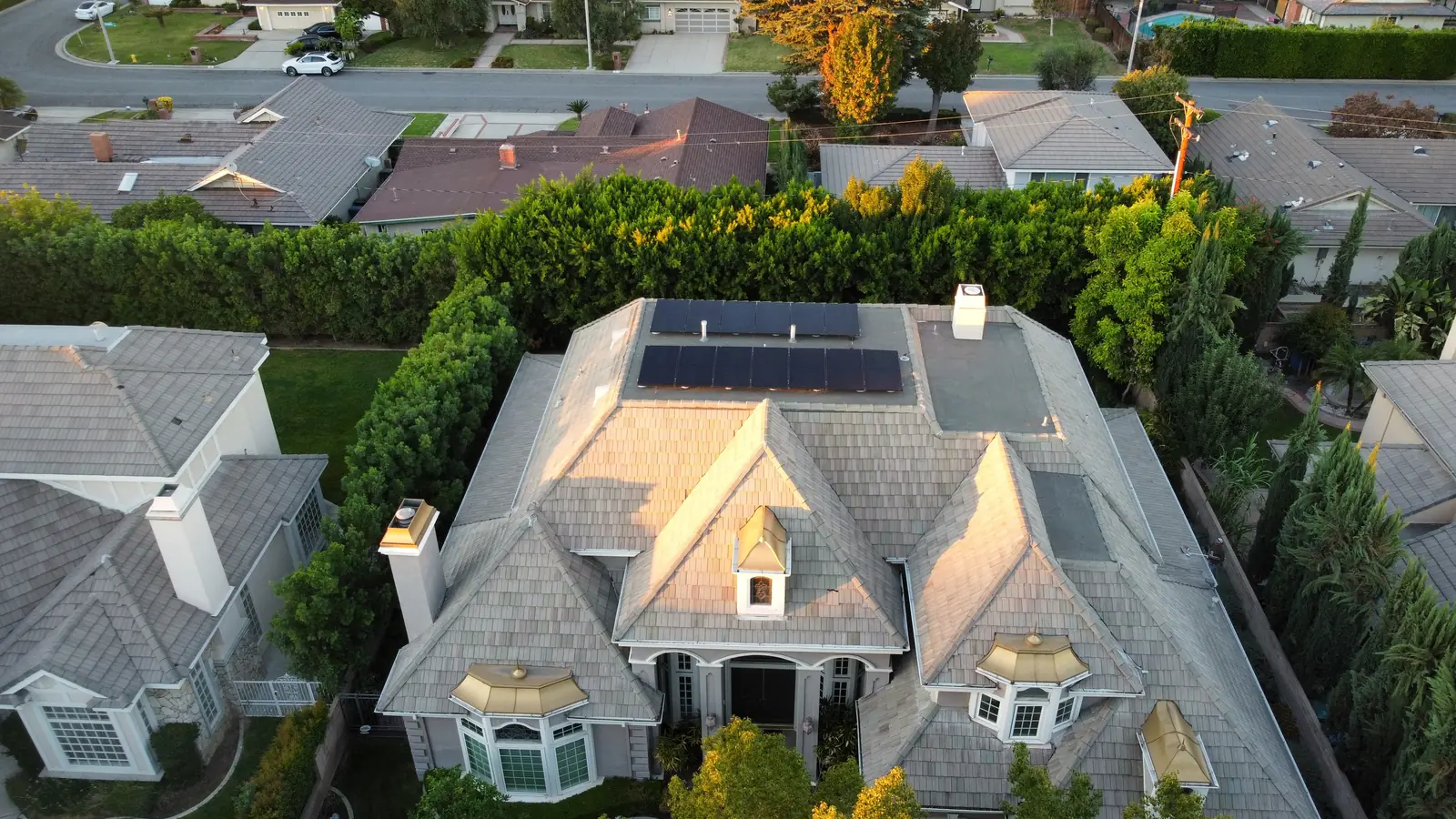Aerial luxury home solar drone
