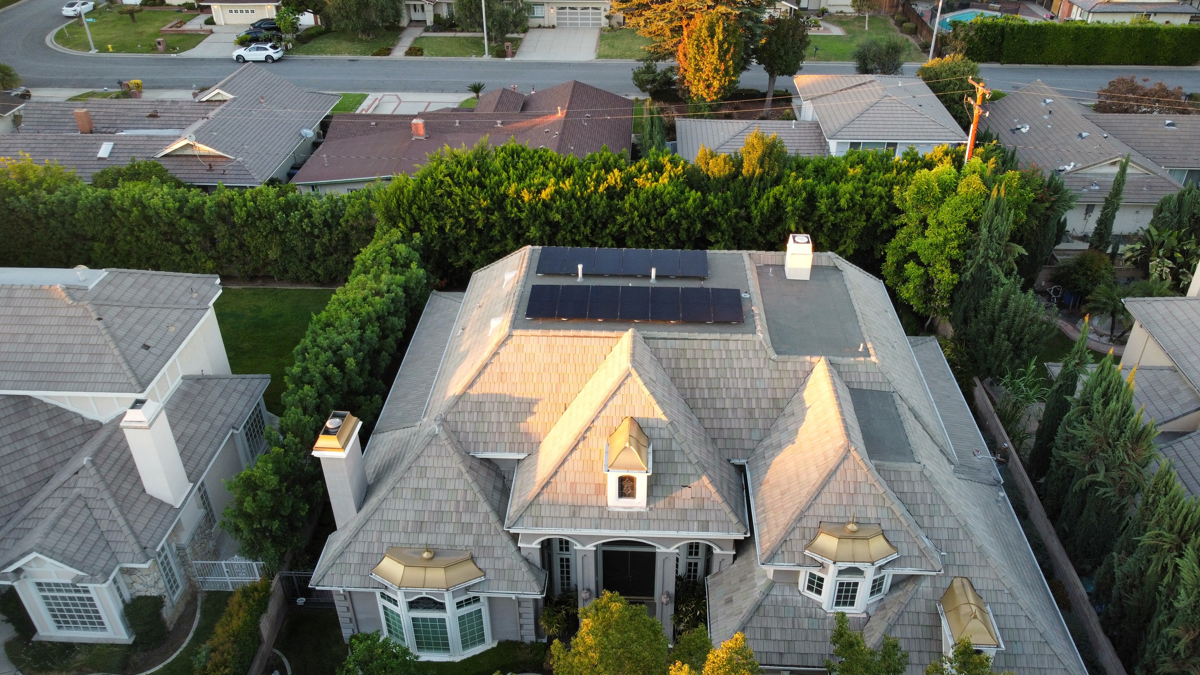 Aerial luxury home solar drone