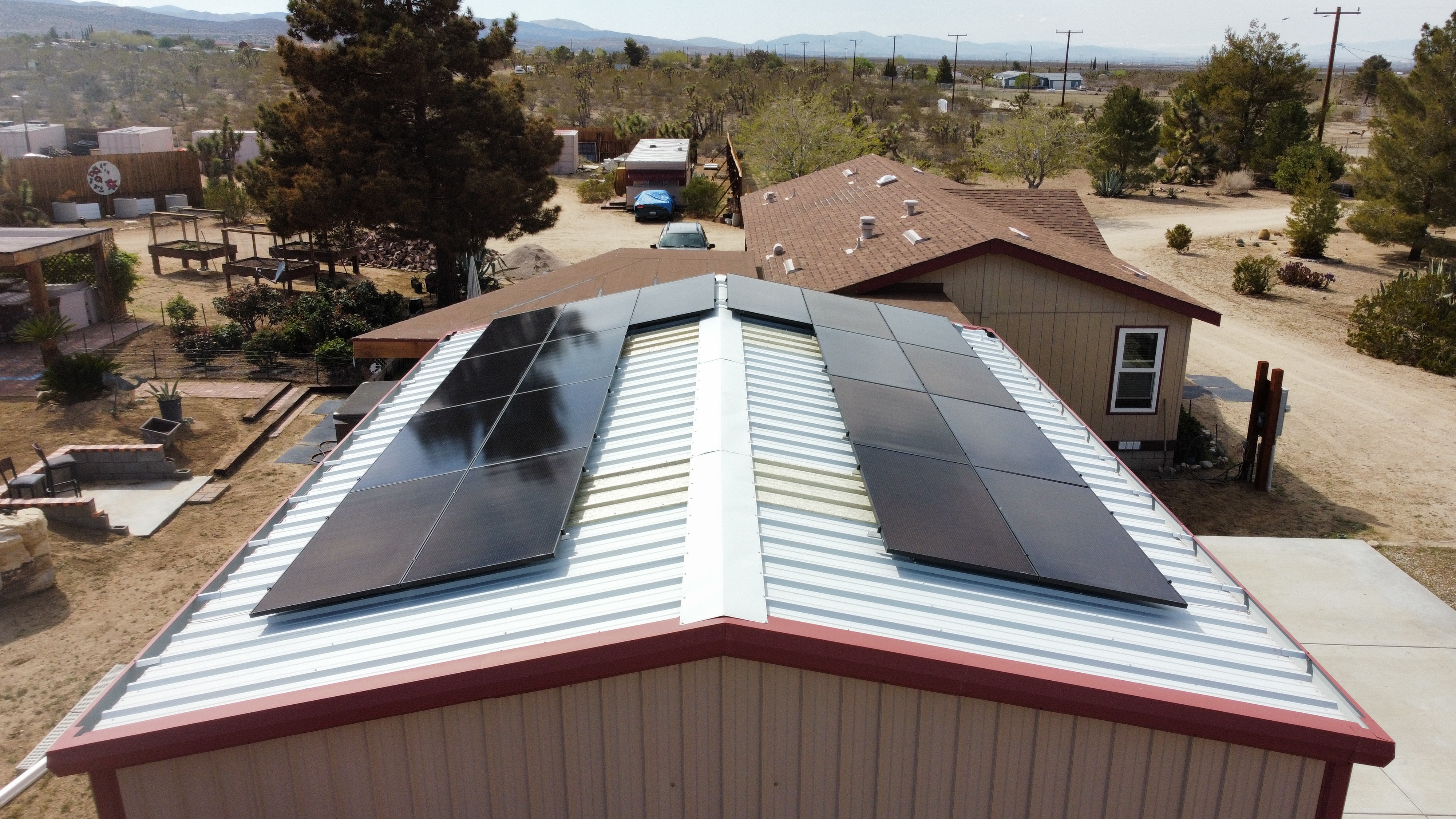 Desert metal roof solar install